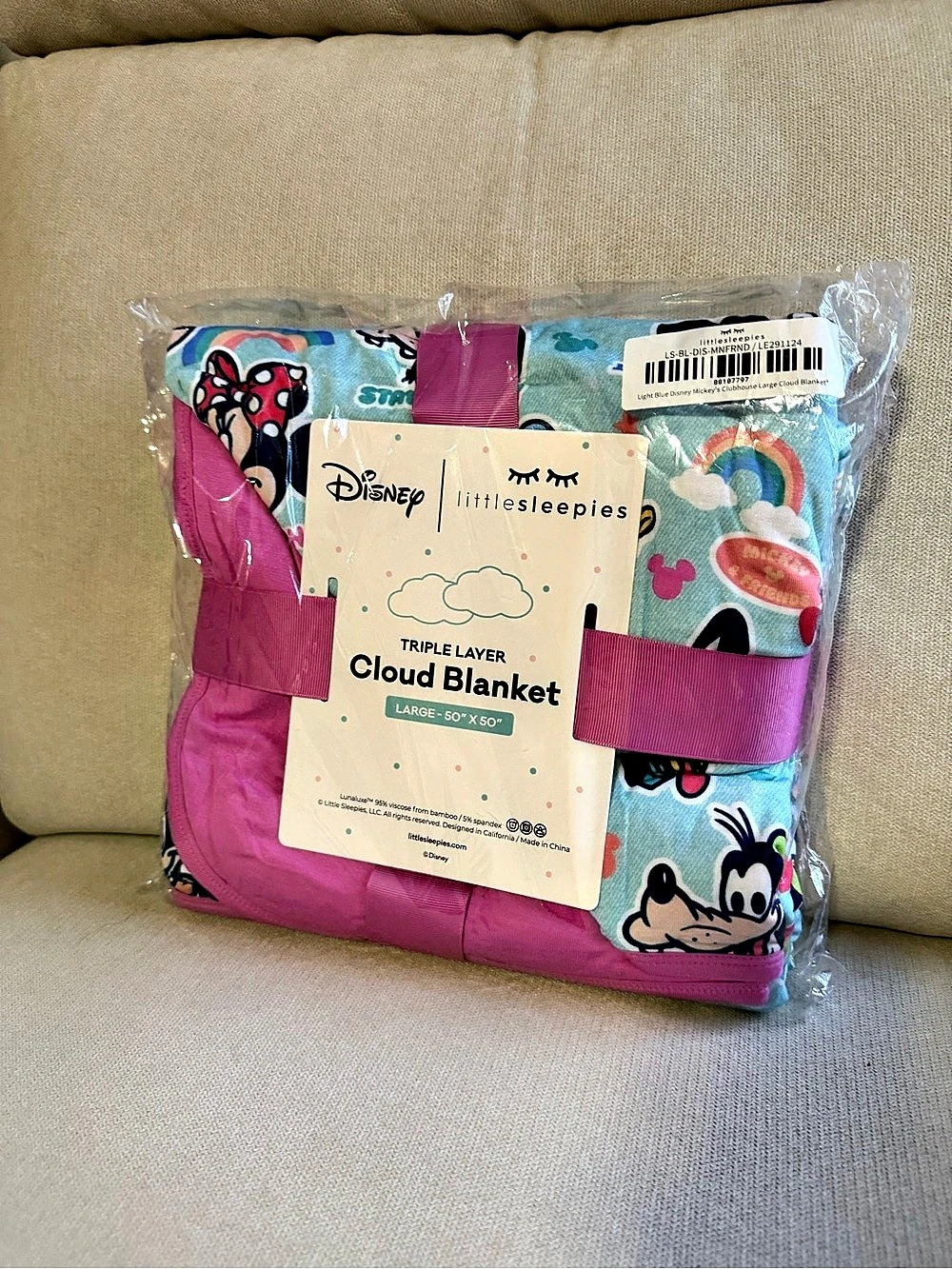 Disney Triple Layer Cloud Blanket Pink